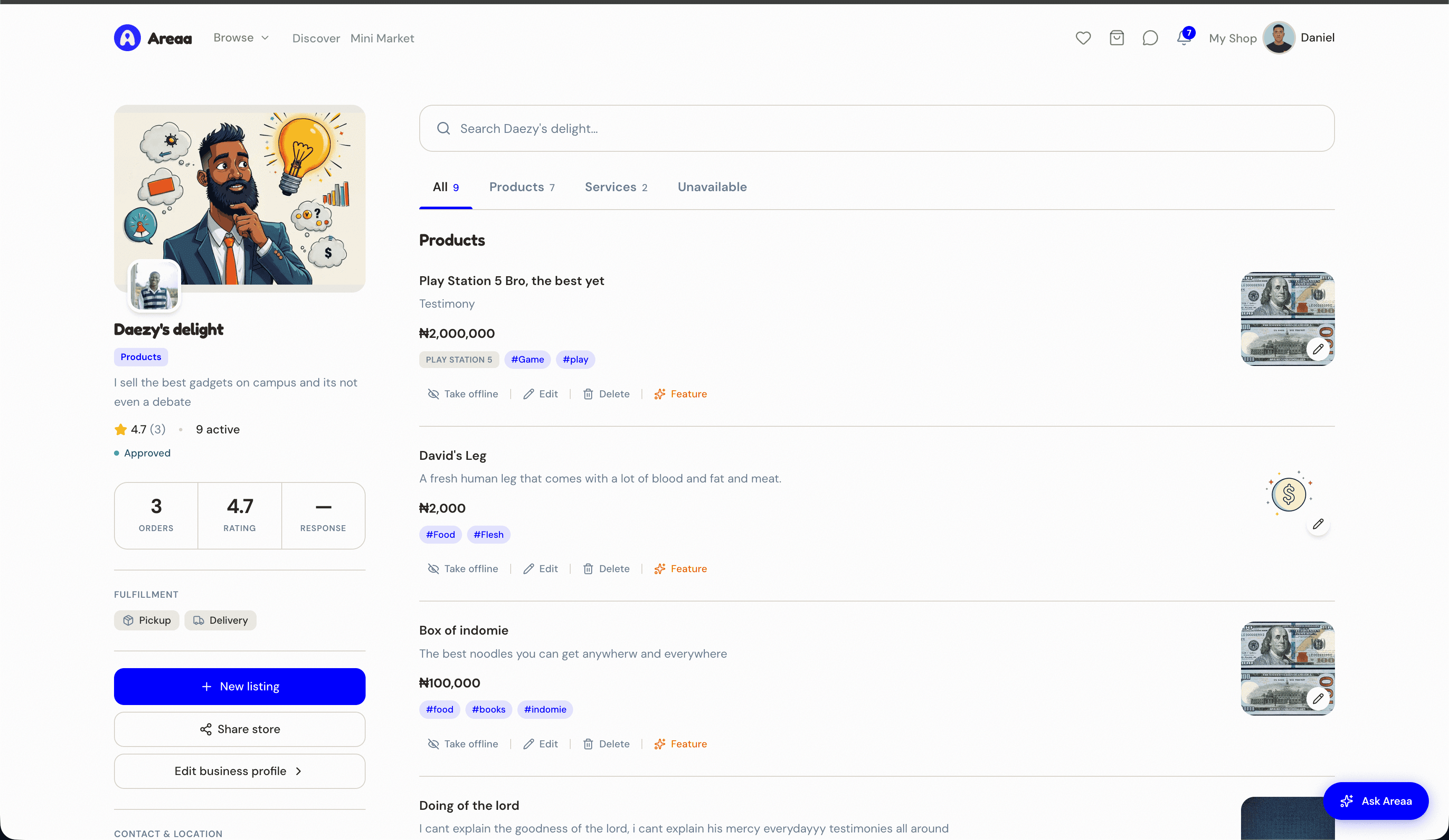 AREAA – Campus Commerce & Discovery Platform — screenshot 3