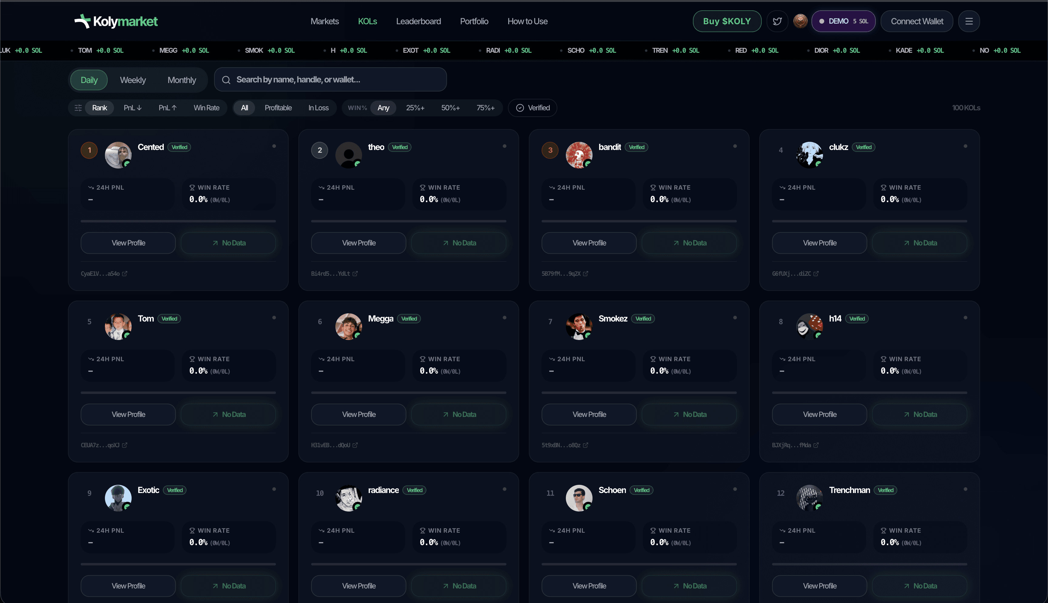 KOLy Market – Crypto KOL Prediction Markets — screenshot 2