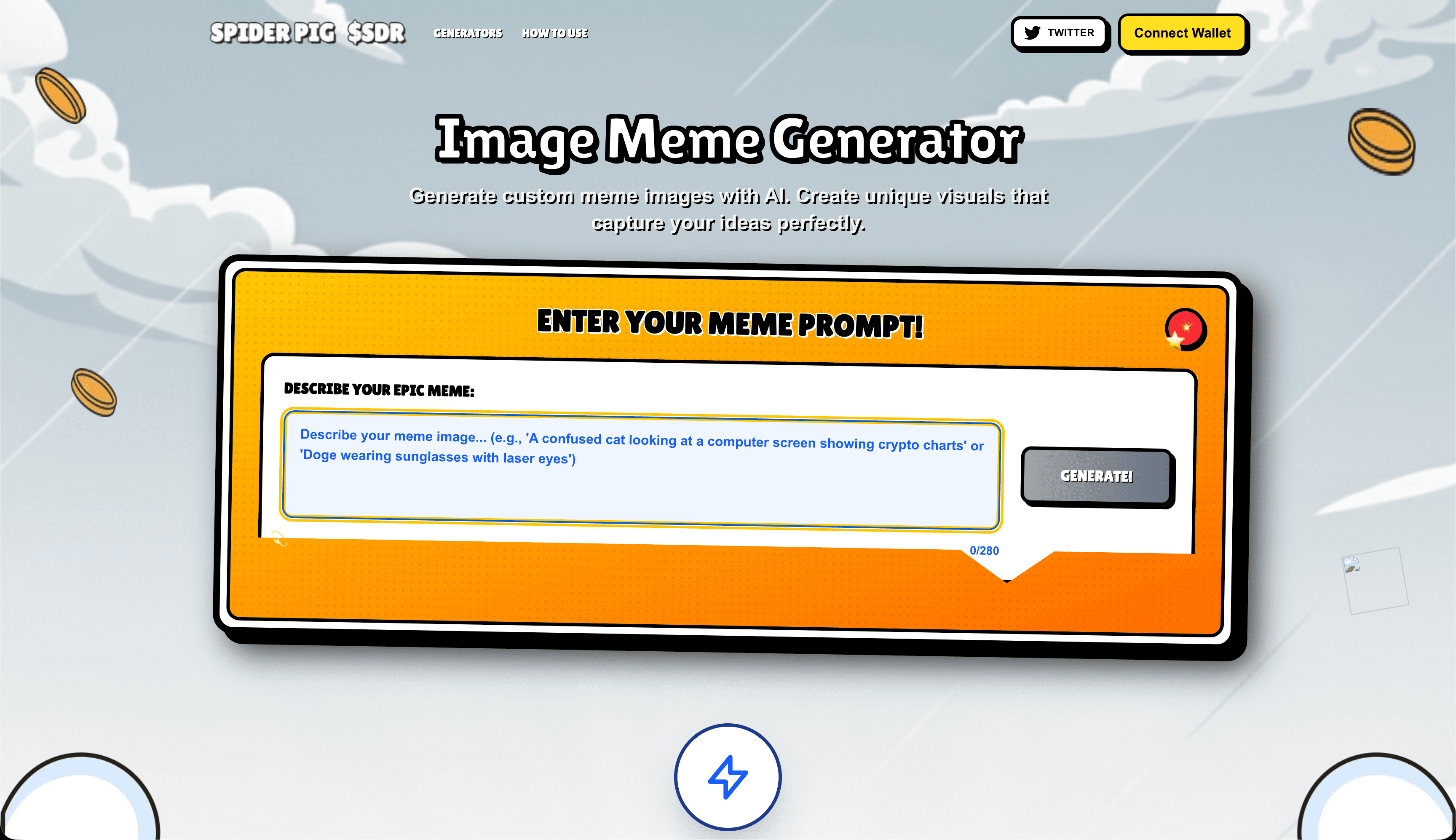 SpiderPig BNB – AI Meme Generator & Web3 Meme Platform — screenshot 2