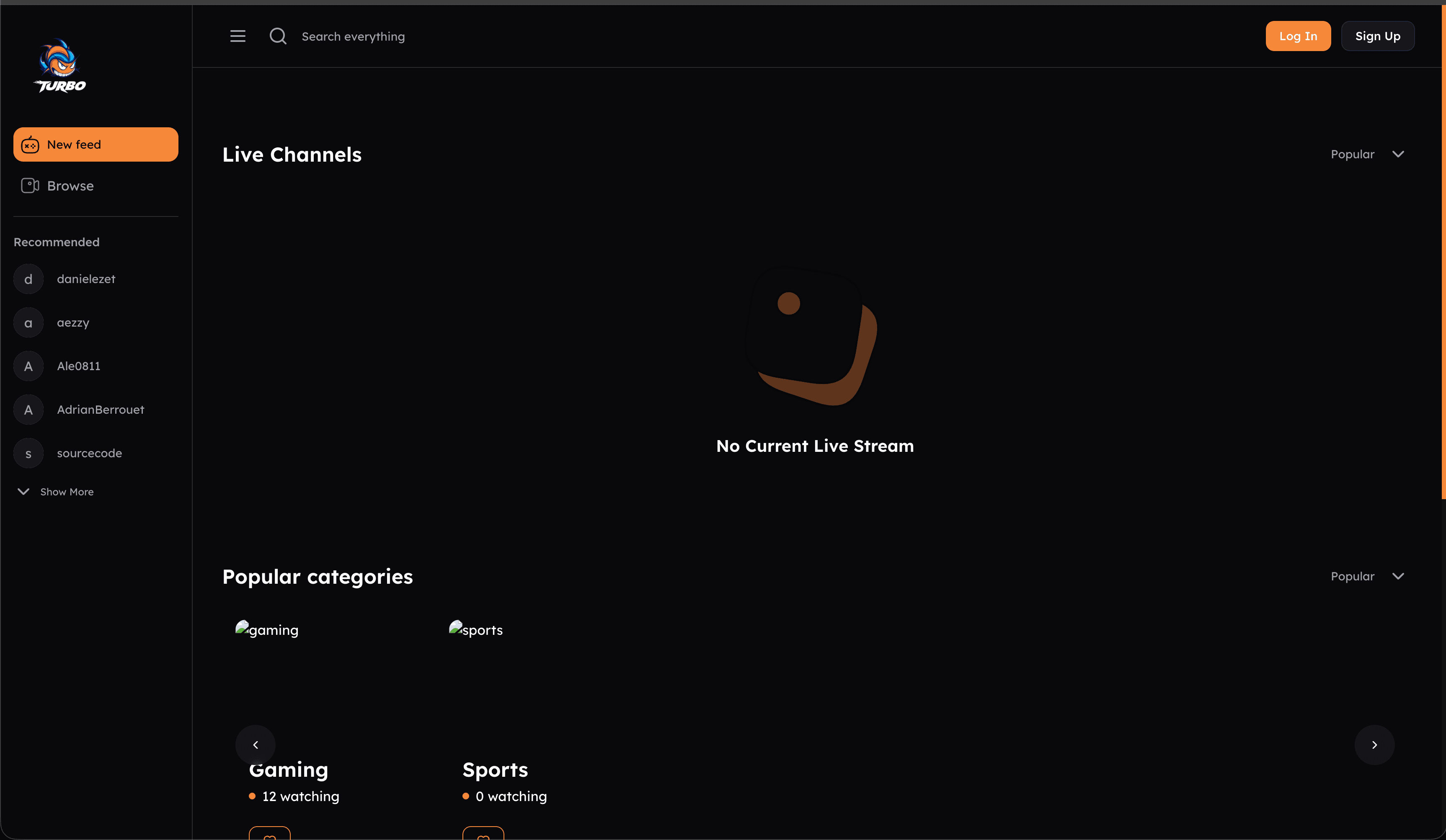 Turbo – Live Streaming Platform