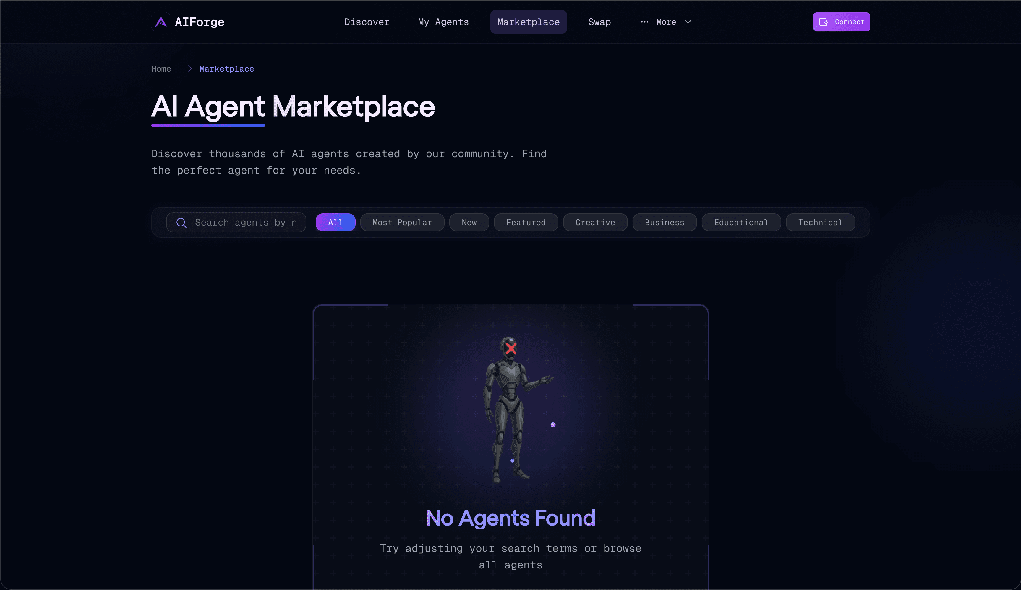 AiForge – AI Agent Marketplace on 0G Chain — screenshot 2