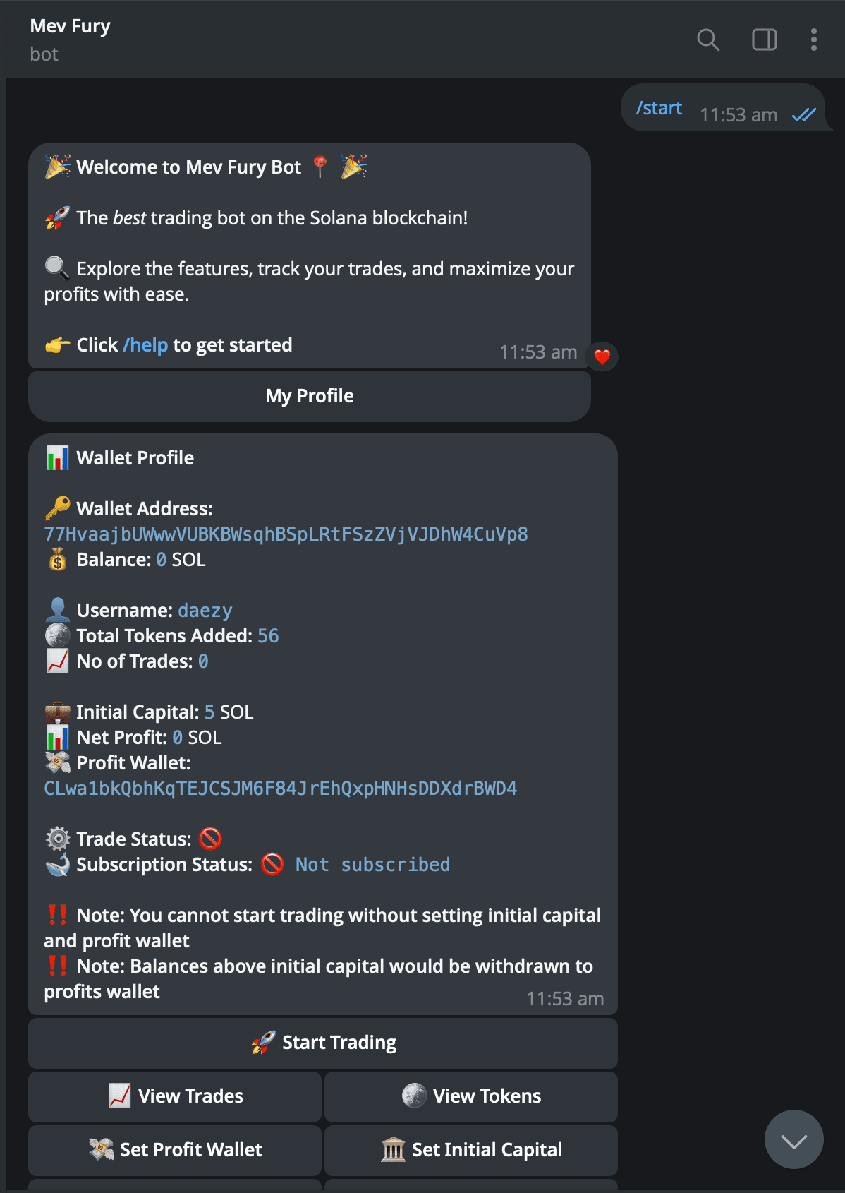 MEVFury – Solana Telegram Trading Bot — screenshot 2