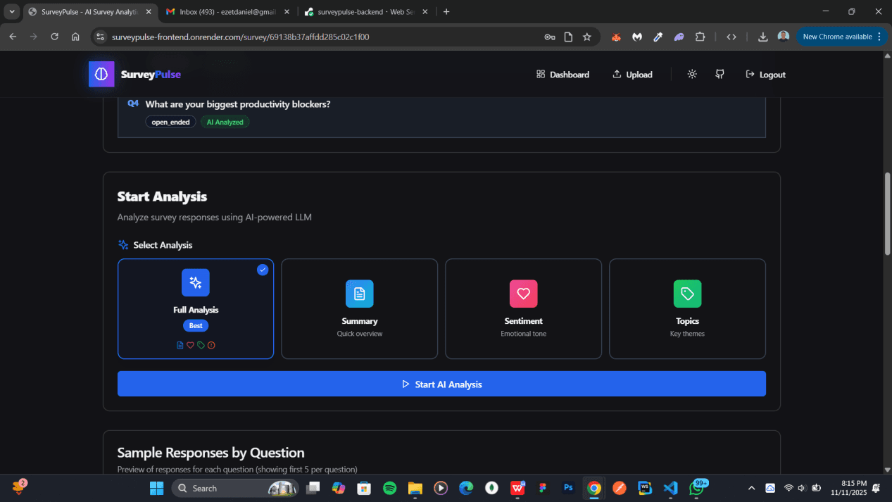 SurveyPulse – AI-Powered Survey Analysis Platform — screenshot 2