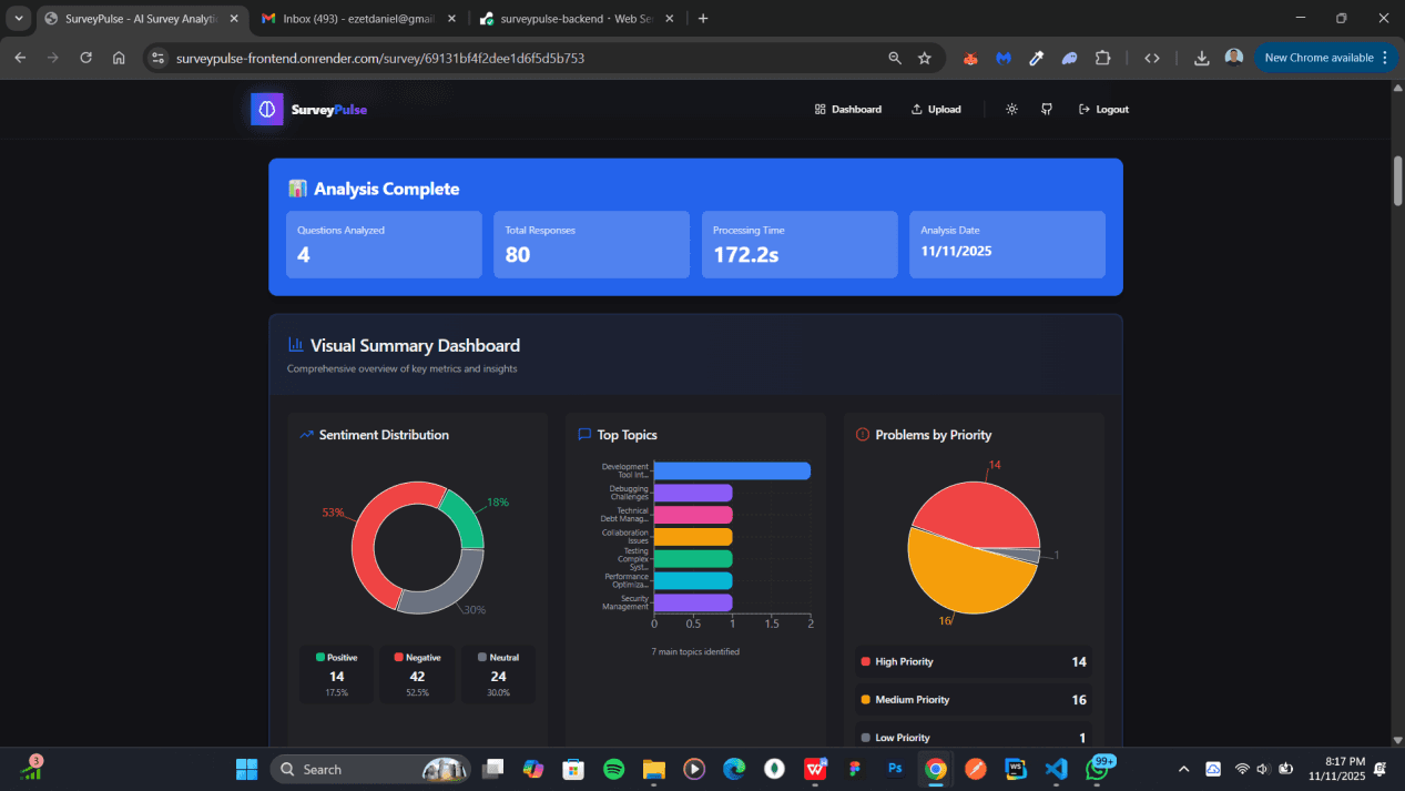SurveyPulse – AI-Powered Survey Analysis Platform — screenshot 3